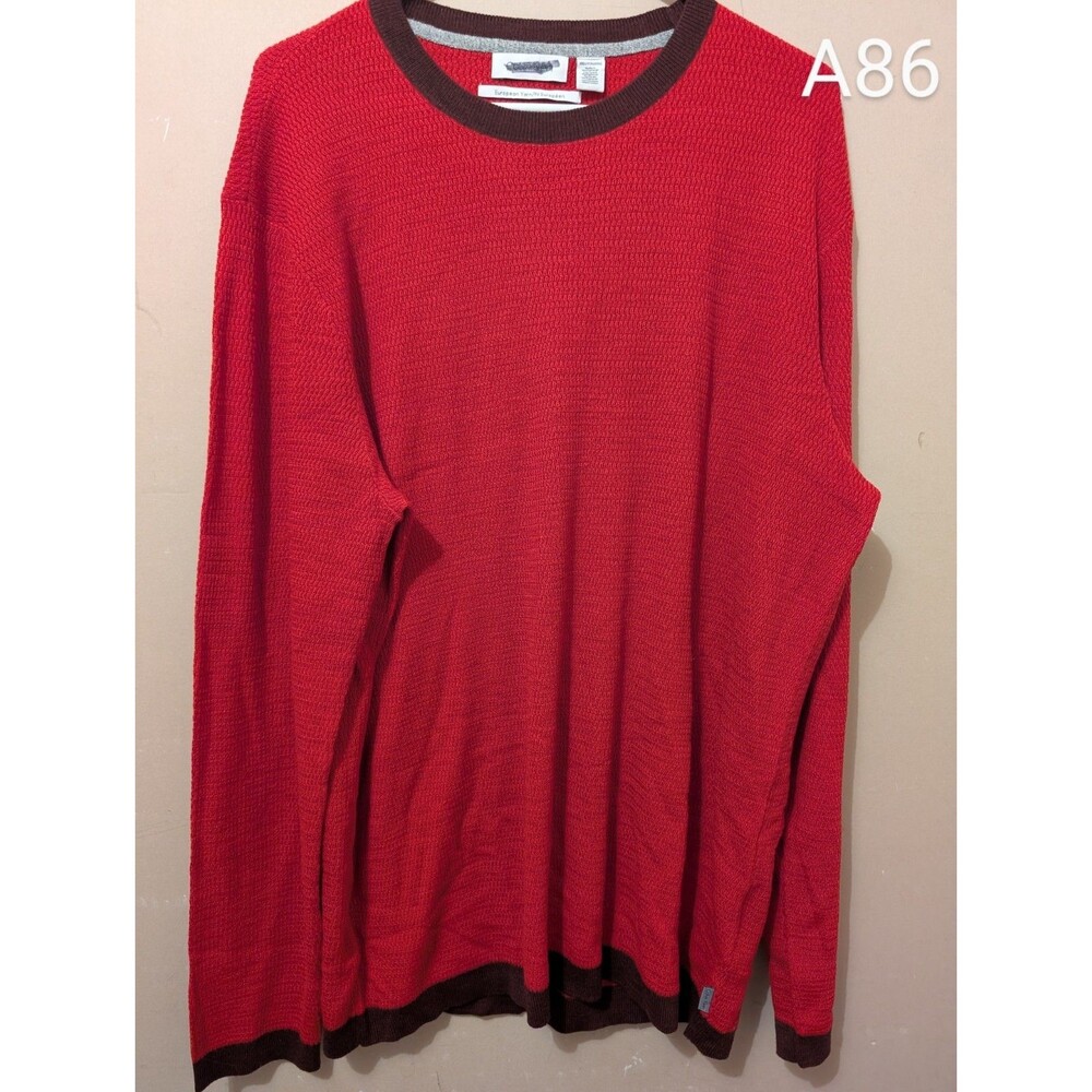 Calvin Klein 2XL European Yarn Merino Wool Knit Sweater Celebrity Red